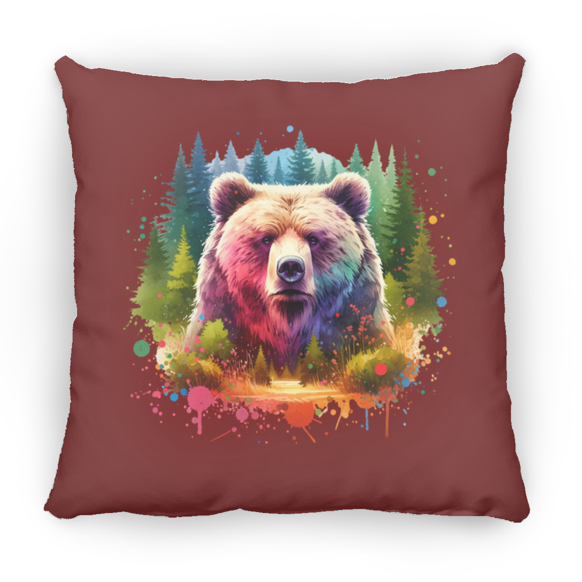 Grizzly Bear Portrait - Throw Pillows