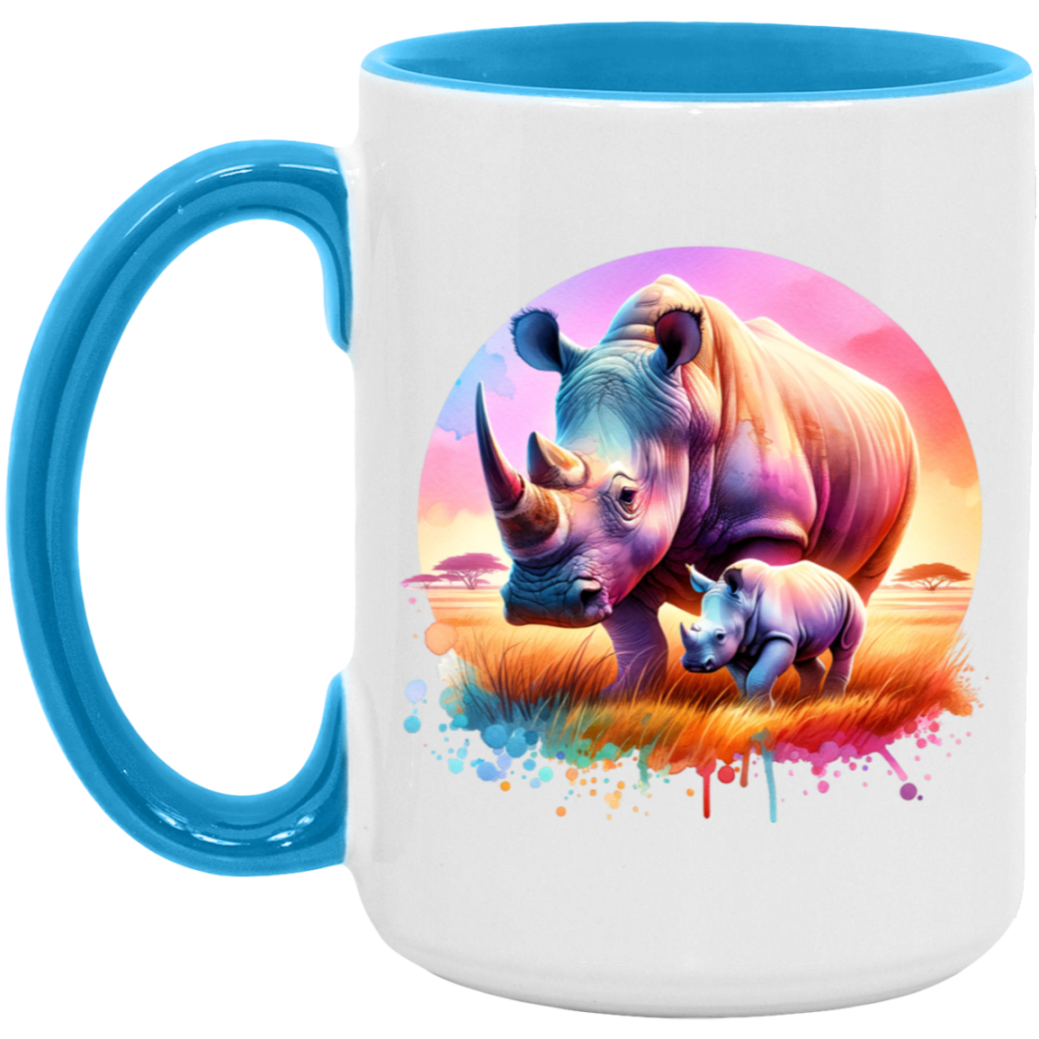 Rhino Mom and Baby Mugs