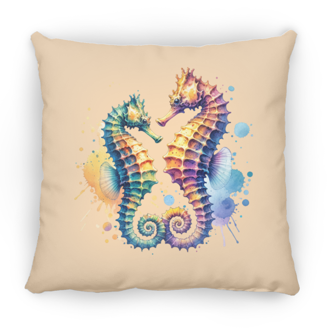 Watercolor Seahorses - Throw Pillows