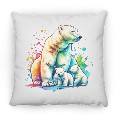 Polar Bear Mom with Cubs - Pillows
