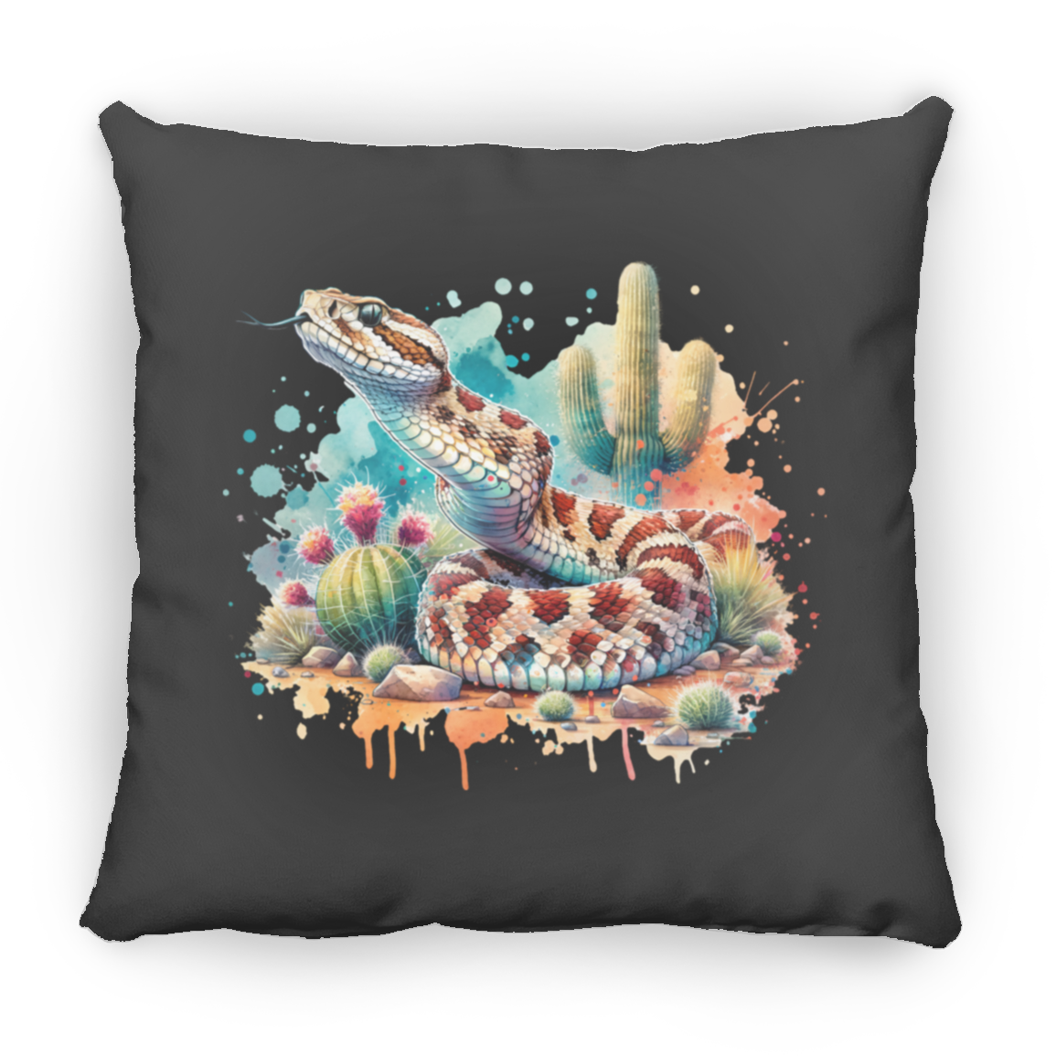 Rattlesnake Scenting the Air - Throw Pillows