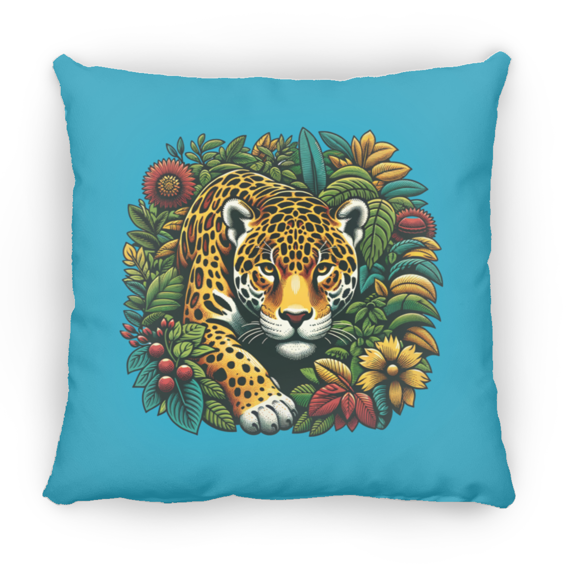 Jaguar in Bushes - Throw Pillows