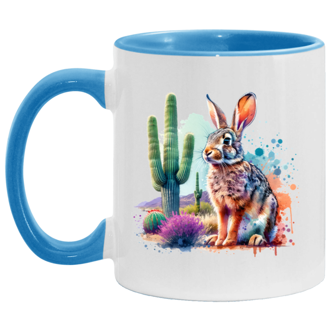 Jackrabbit with Saguaro - Mugs