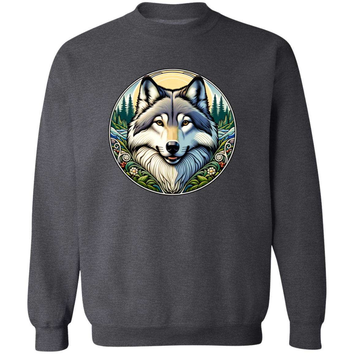 Wolf Portrait, Art Nouveau Style - T-shirts, Hoodies and Sweatshirts