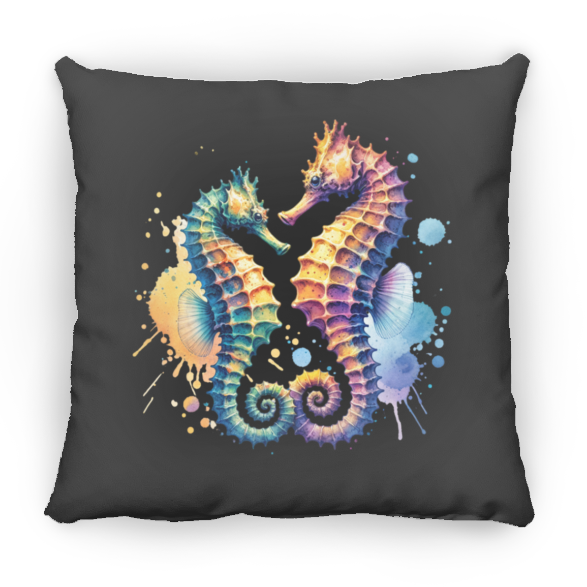 Watercolor Seahorses - Throw Pillows