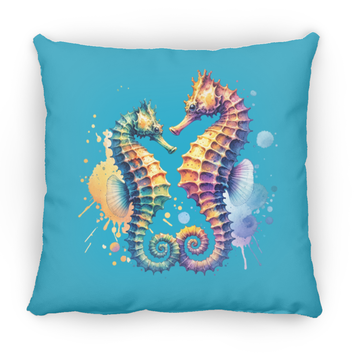 Watercolor Seahorses - Throw Pillows