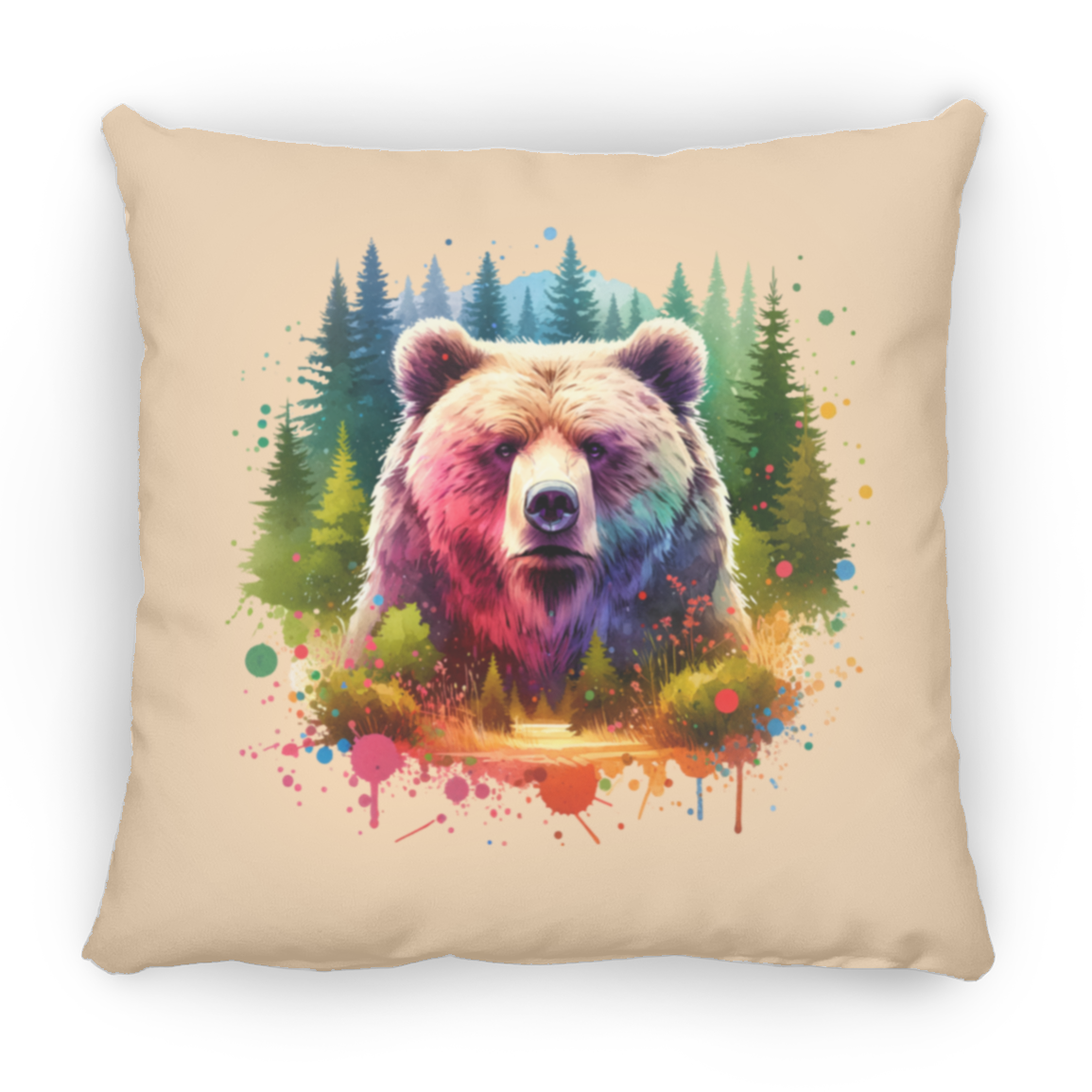 Grizzly Bear Portrait - Throw Pillows