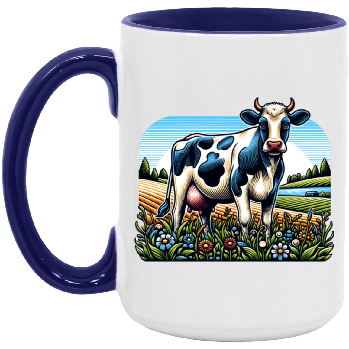 Holstein with Flowers - Mugs