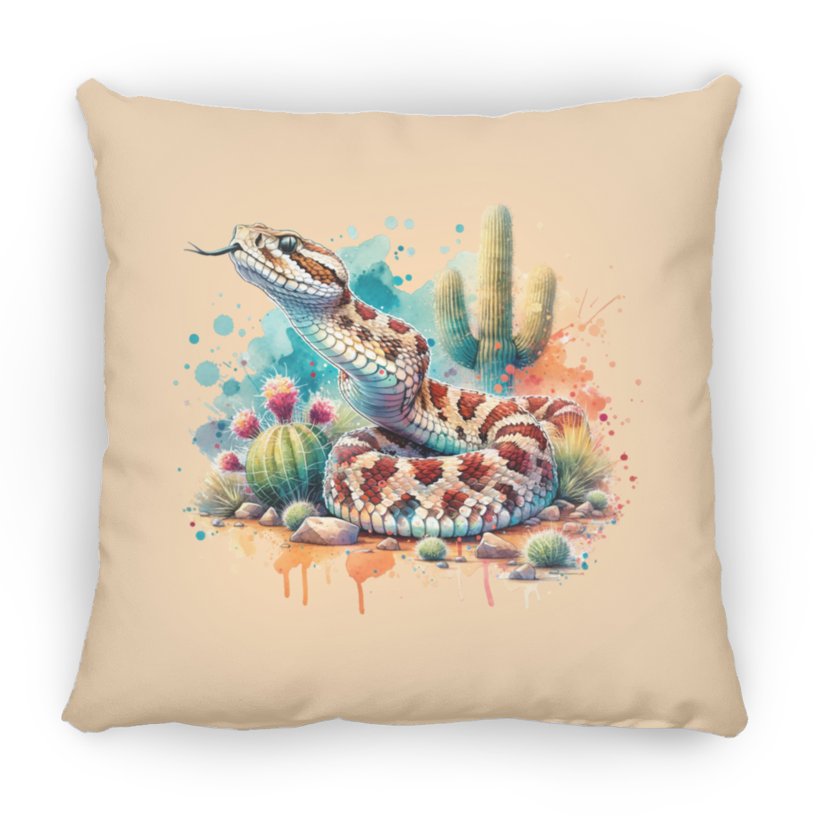 Rattlesnake Scenting the Air - Throw Pillows