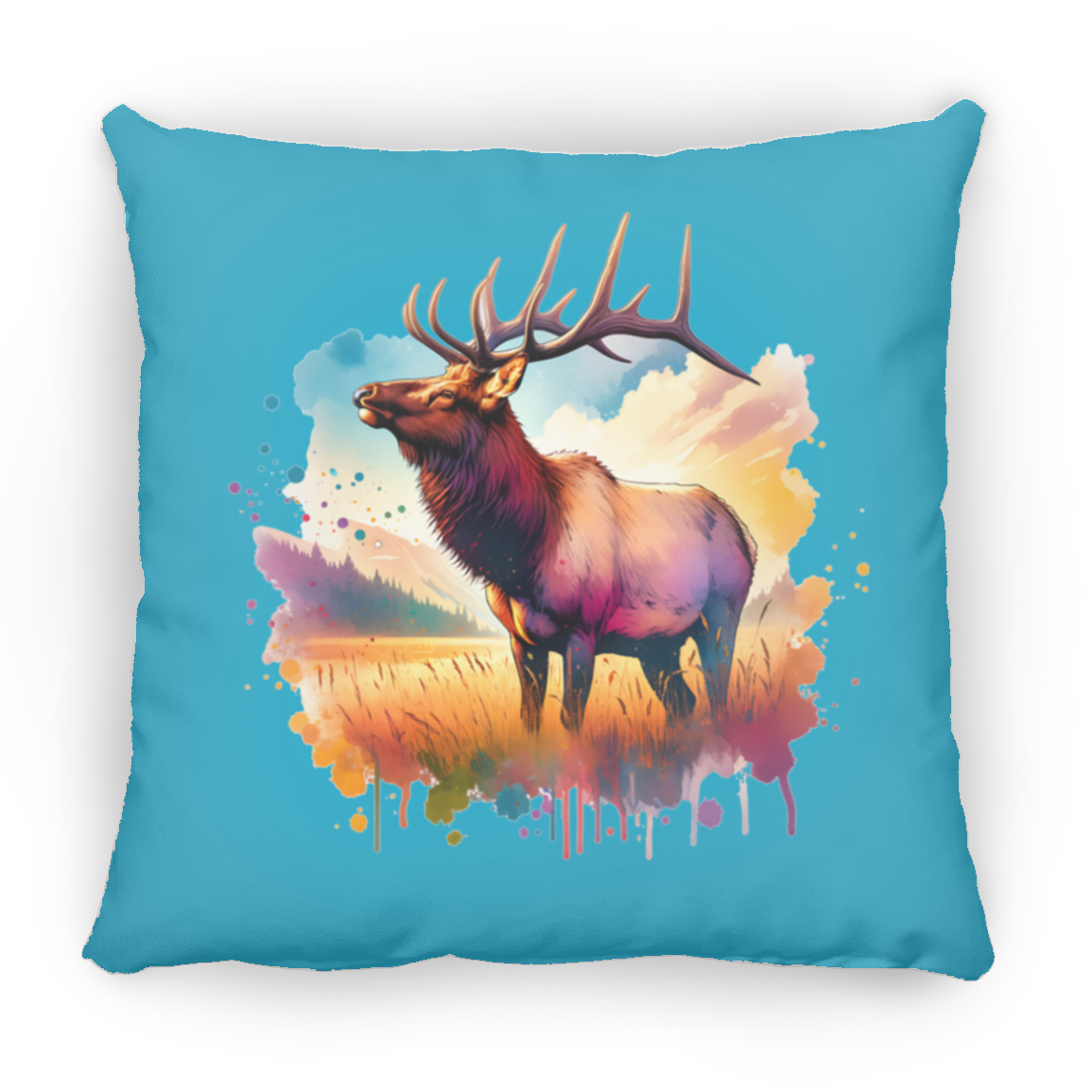 Roosevelt Elk in Field - Throw Pillows