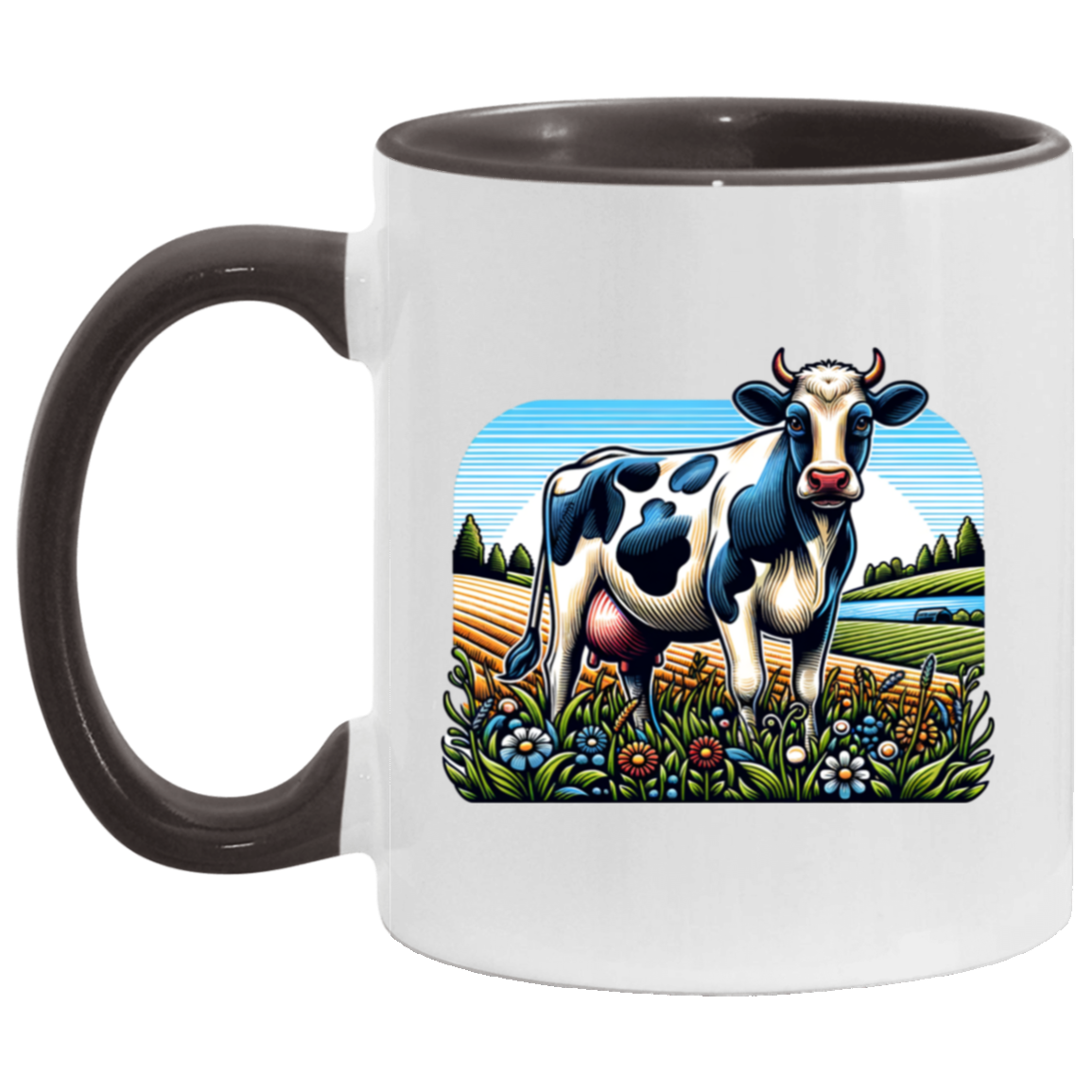 Holstein with Flowers - Mugs