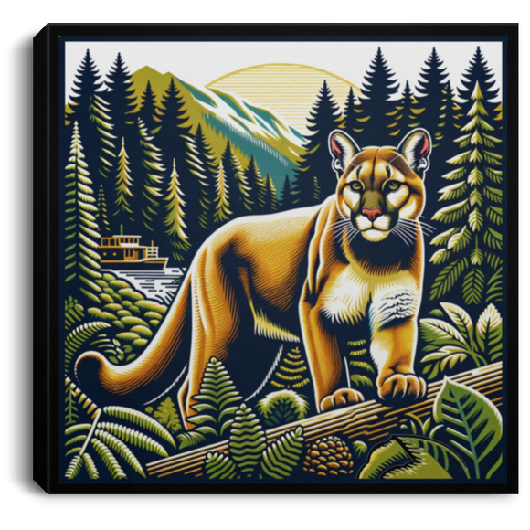 Cougar Vintage Style Canvas Art Prints