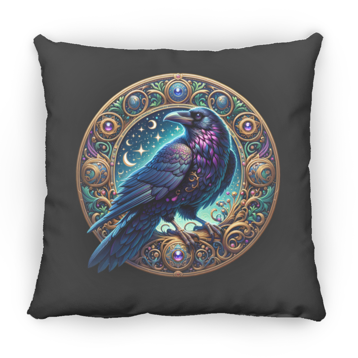 Raven Medallion - Throw Pillows