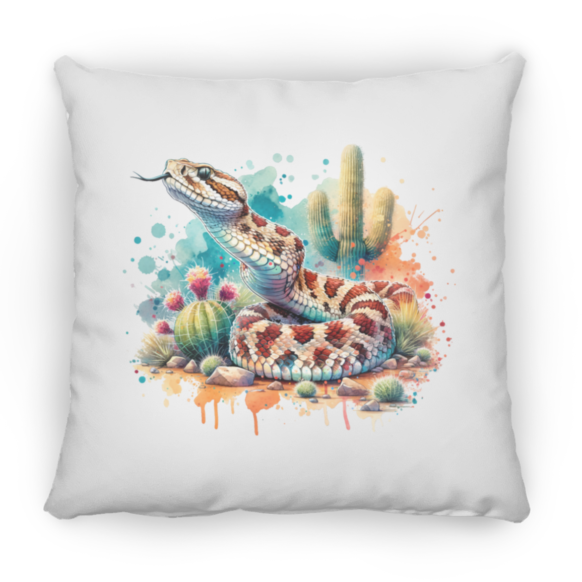 Rattlesnake Scenting the Air - Throw Pillows
