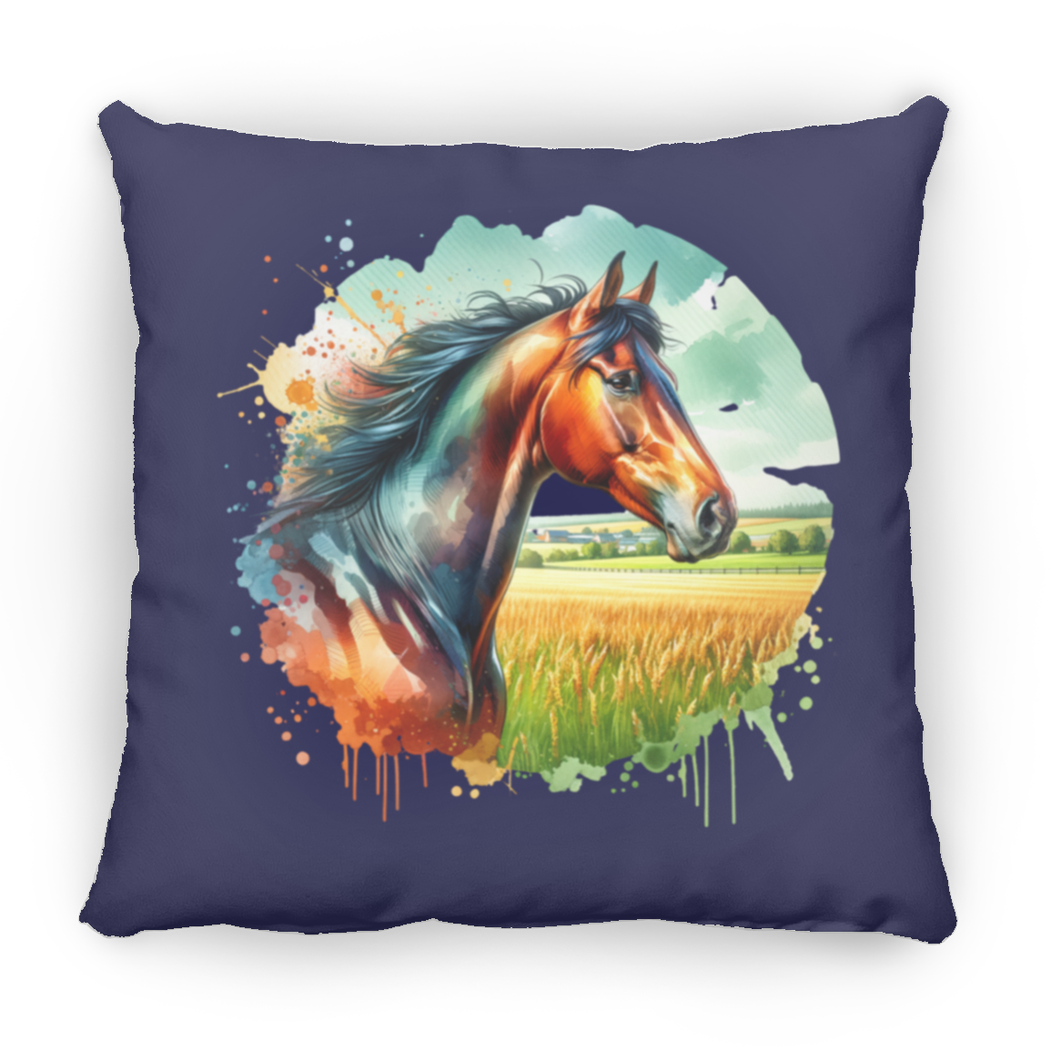 Bay Horse Portrait - Pillows