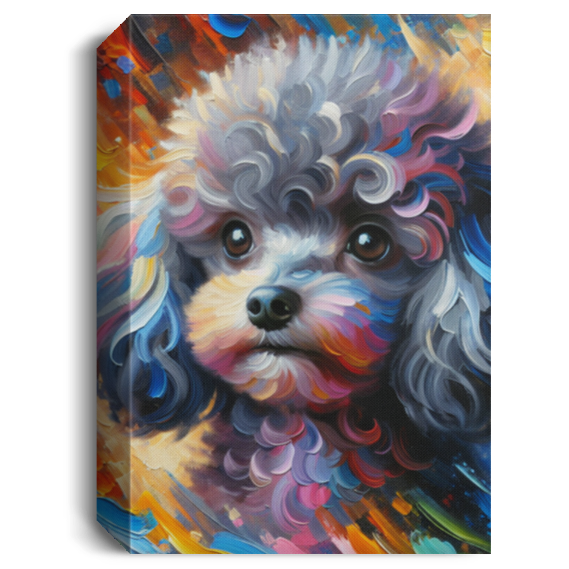 Silver Poodle Pup - Canvas Art Prints