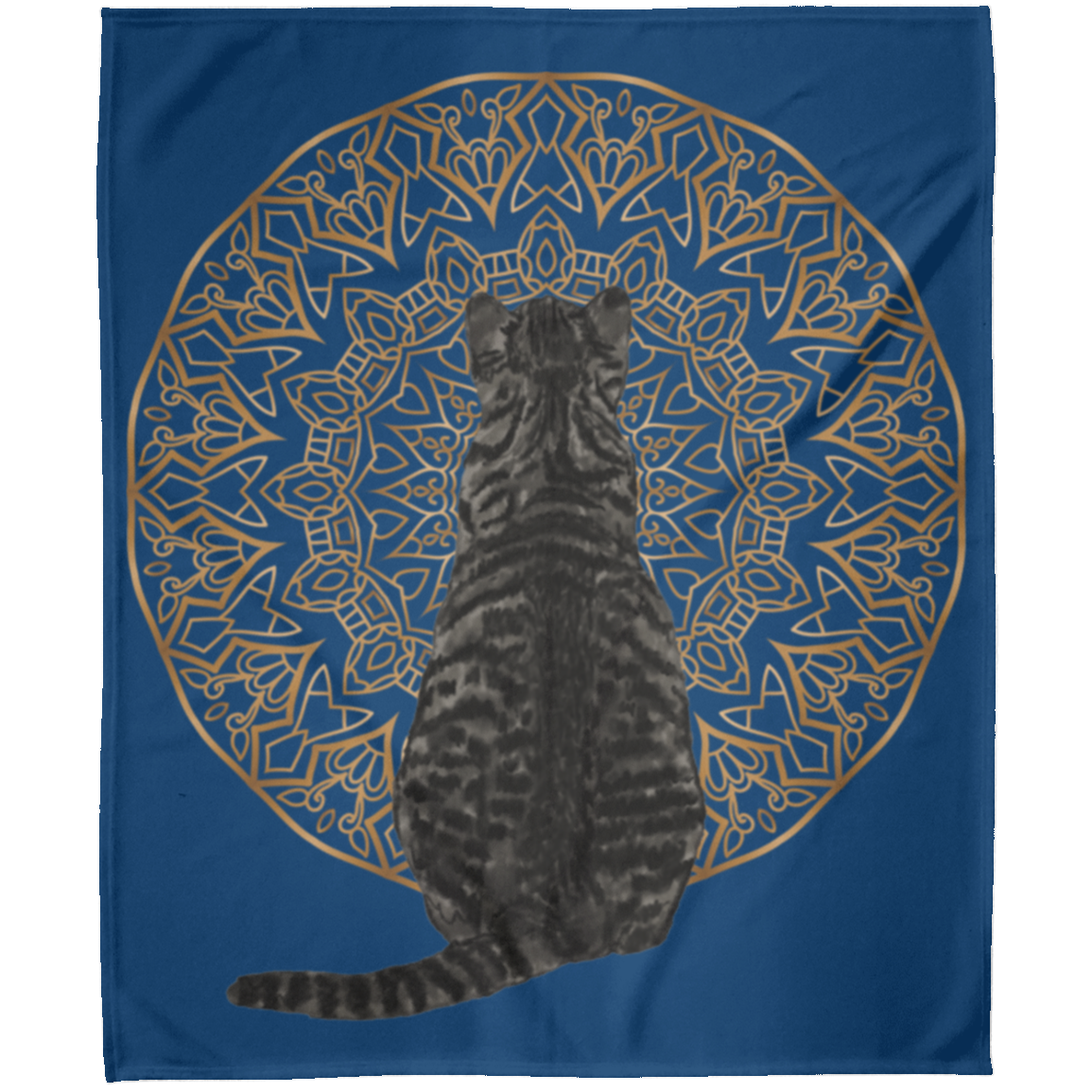 Zen Cat - American Shorthair Dark Grey Fleece Blankets