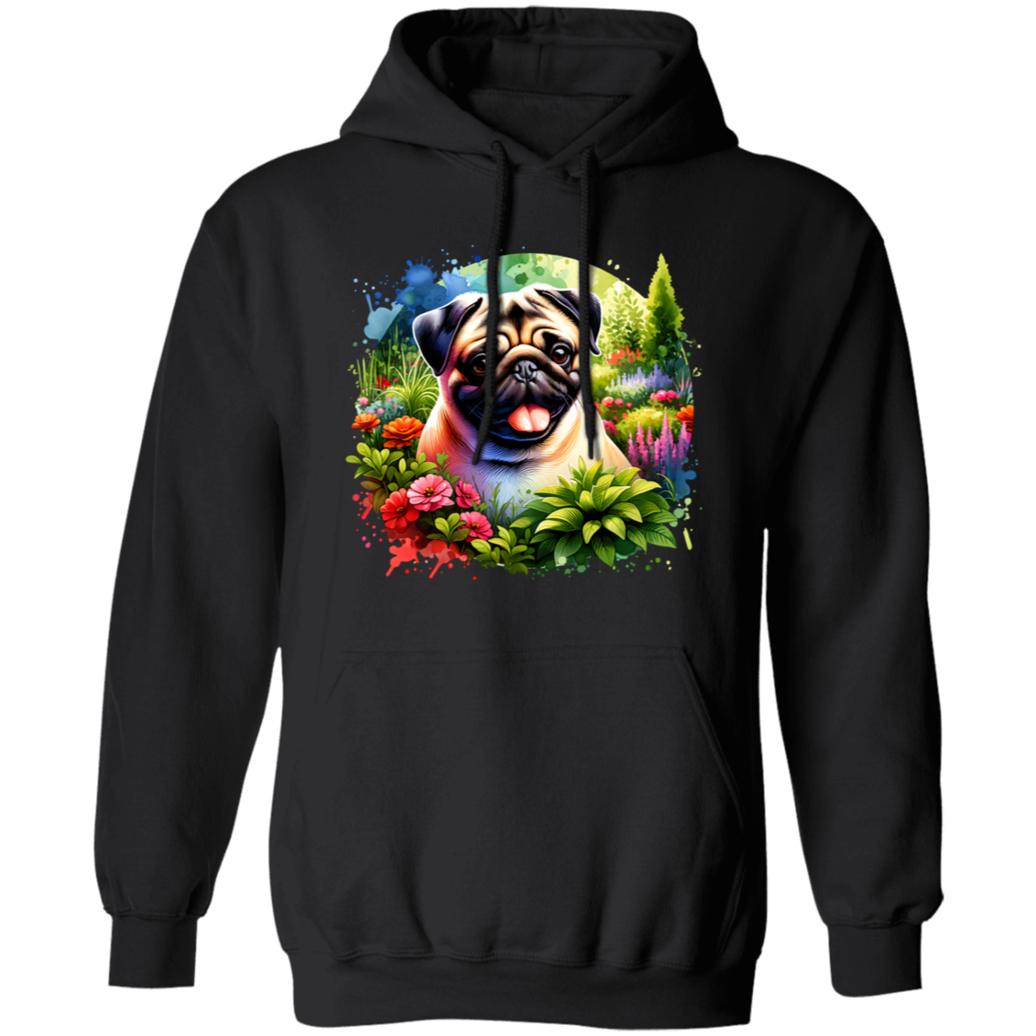 Pug in Garden T-shirts, Hoodies and Sweatshirts