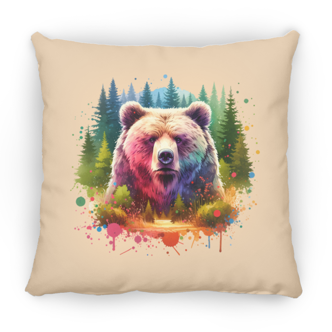 Grizzly Bear Portrait - Throw Pillows