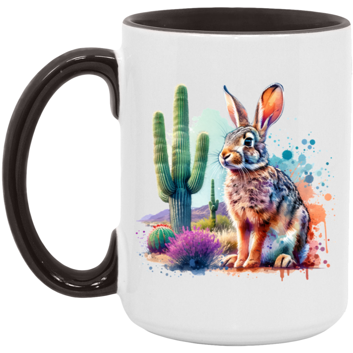 Jackrabbit with Saguaro - Mugs