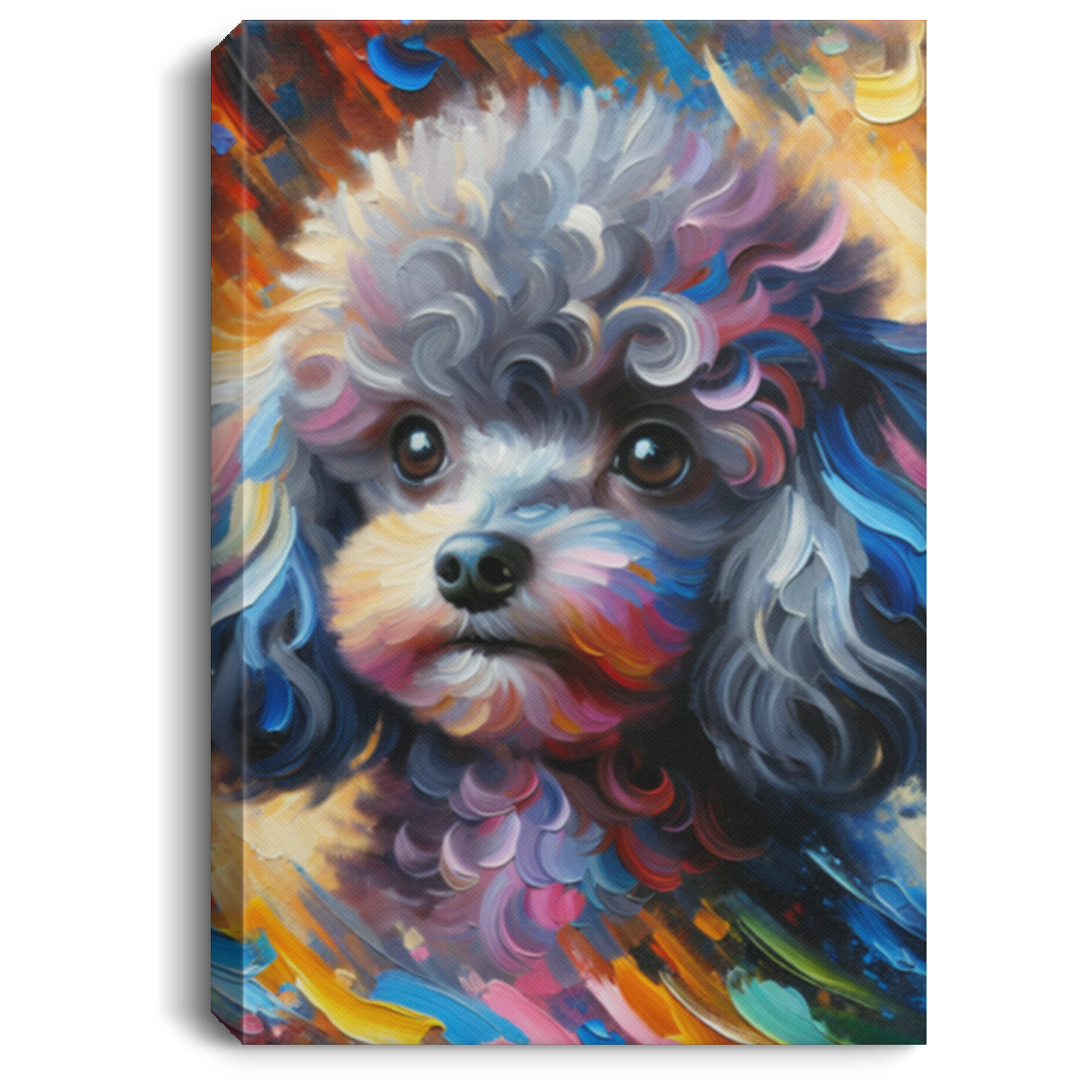 Silver Poodle Pup - Canvas Art Prints