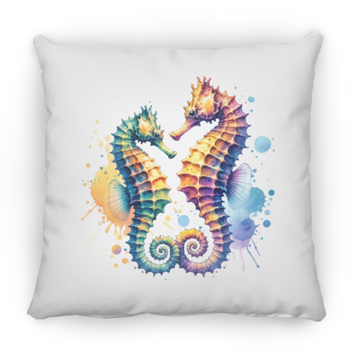 Watercolor Seahorses - Throw Pillows