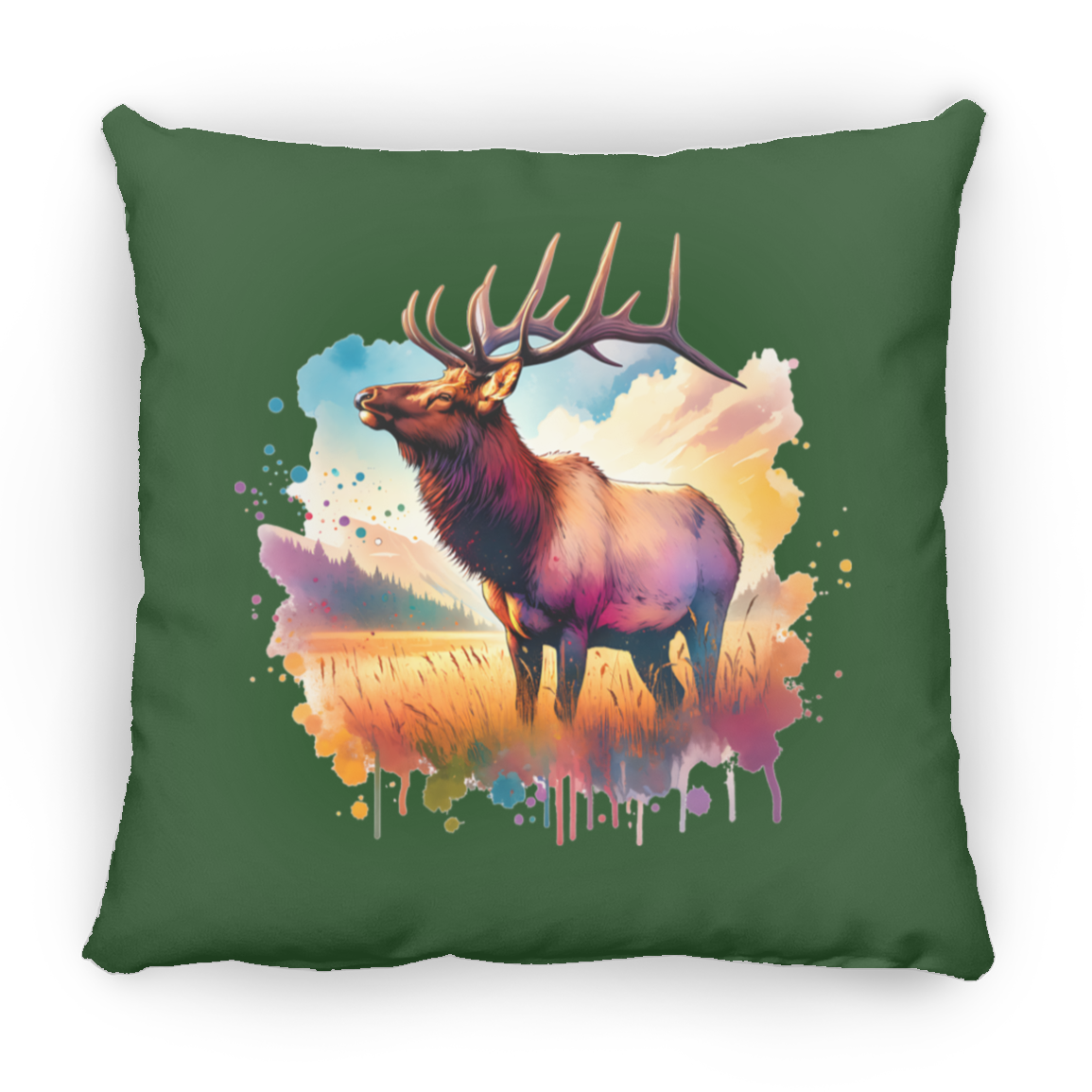 Roosevelt Elk in Field - Throw Pillows