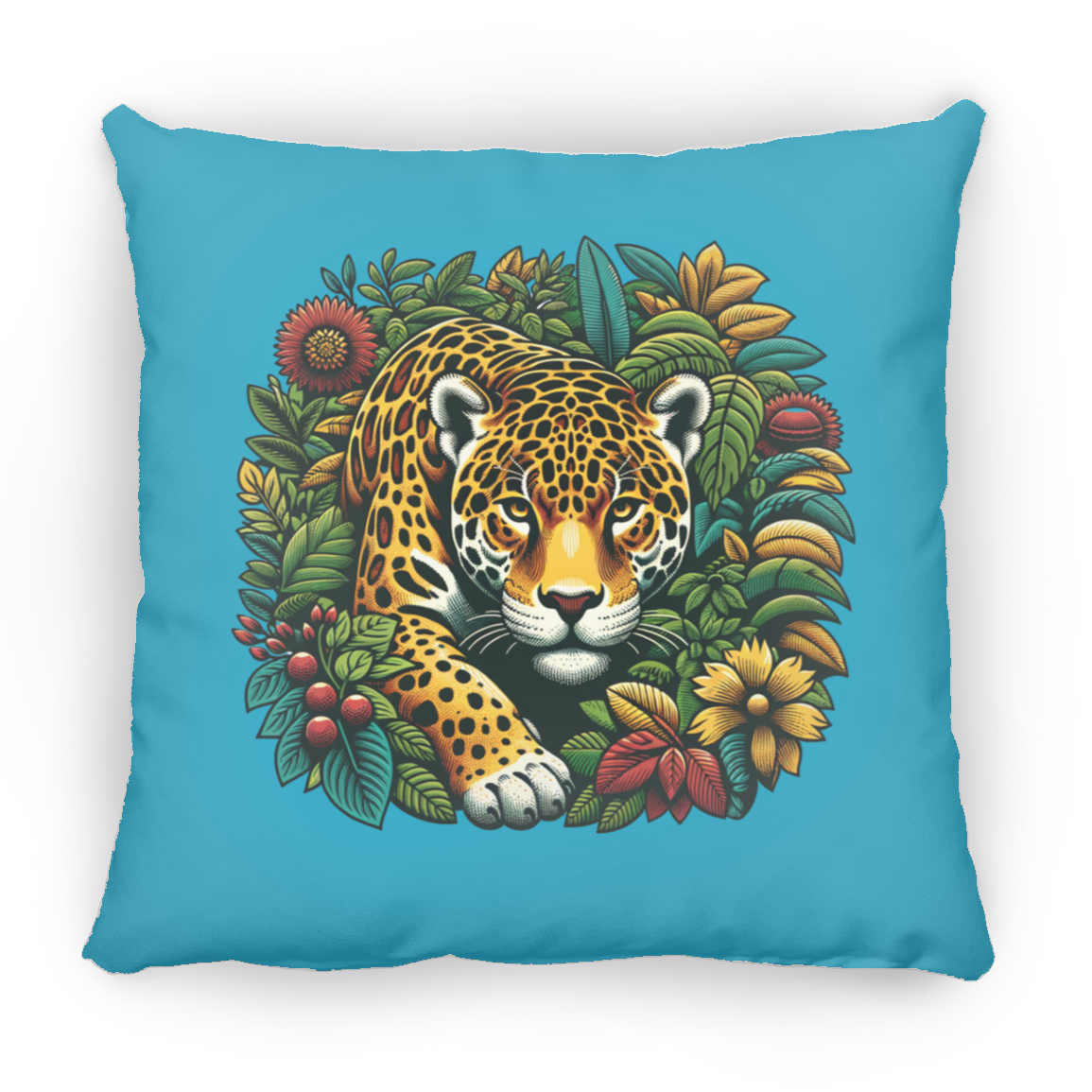 Jaguar in Bushes - Throw Pillows