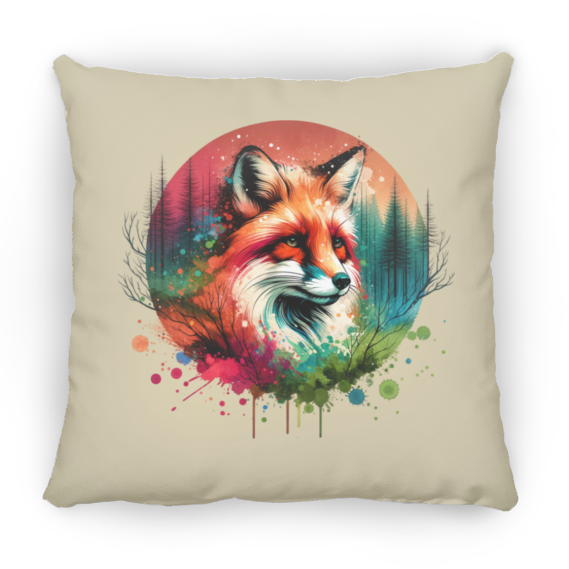Fox Portrait - Throw Pillows