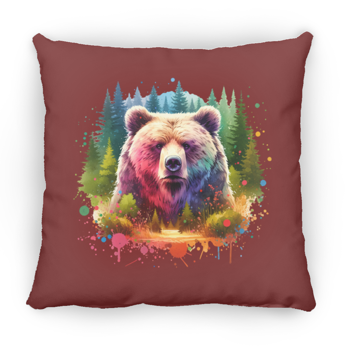 Grizzly Bear Portrait - Throw Pillows