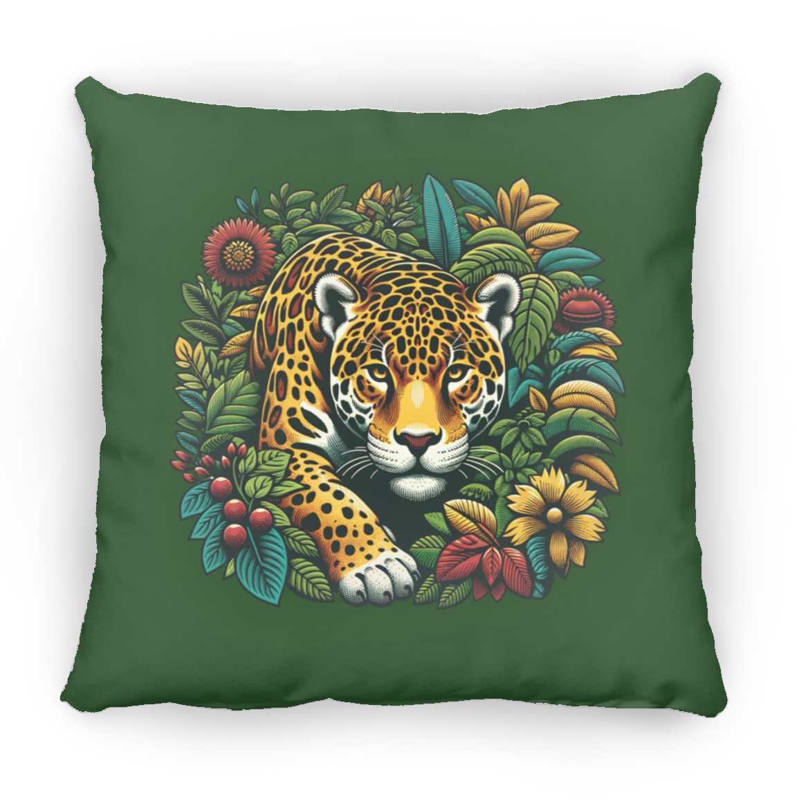 Jaguar in Bushes - Throw Pillows