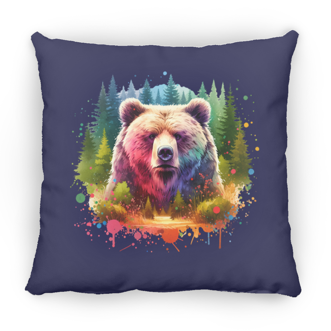 Grizzly Bear Portrait - Throw Pillows