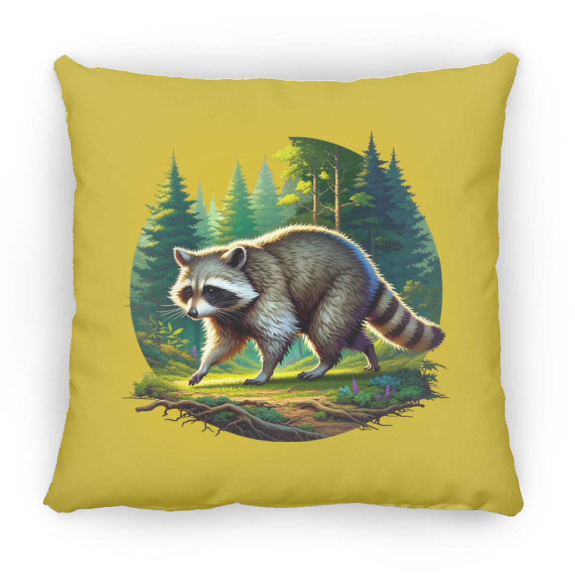 Walking Raccoon - Throw Pillows