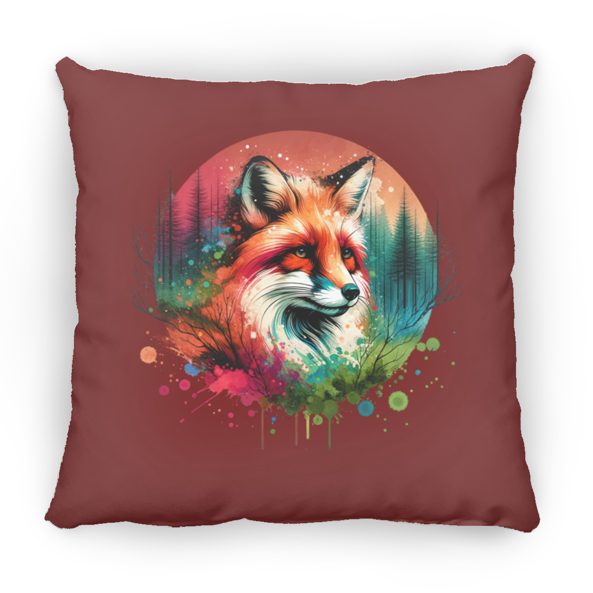 Fox Portrait - Throw Pillows
