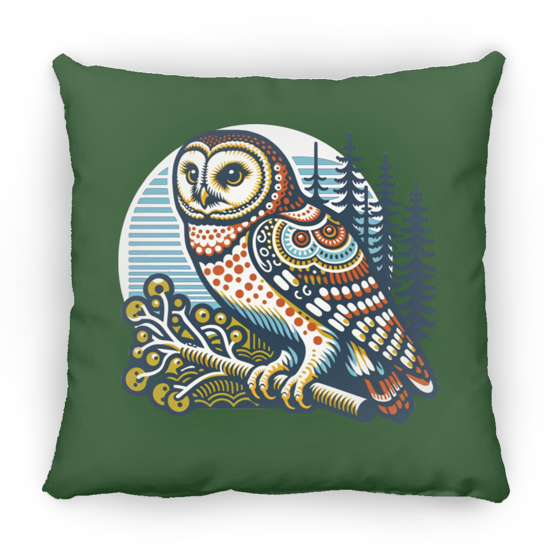 Folk Art Owl - Throw Pillows