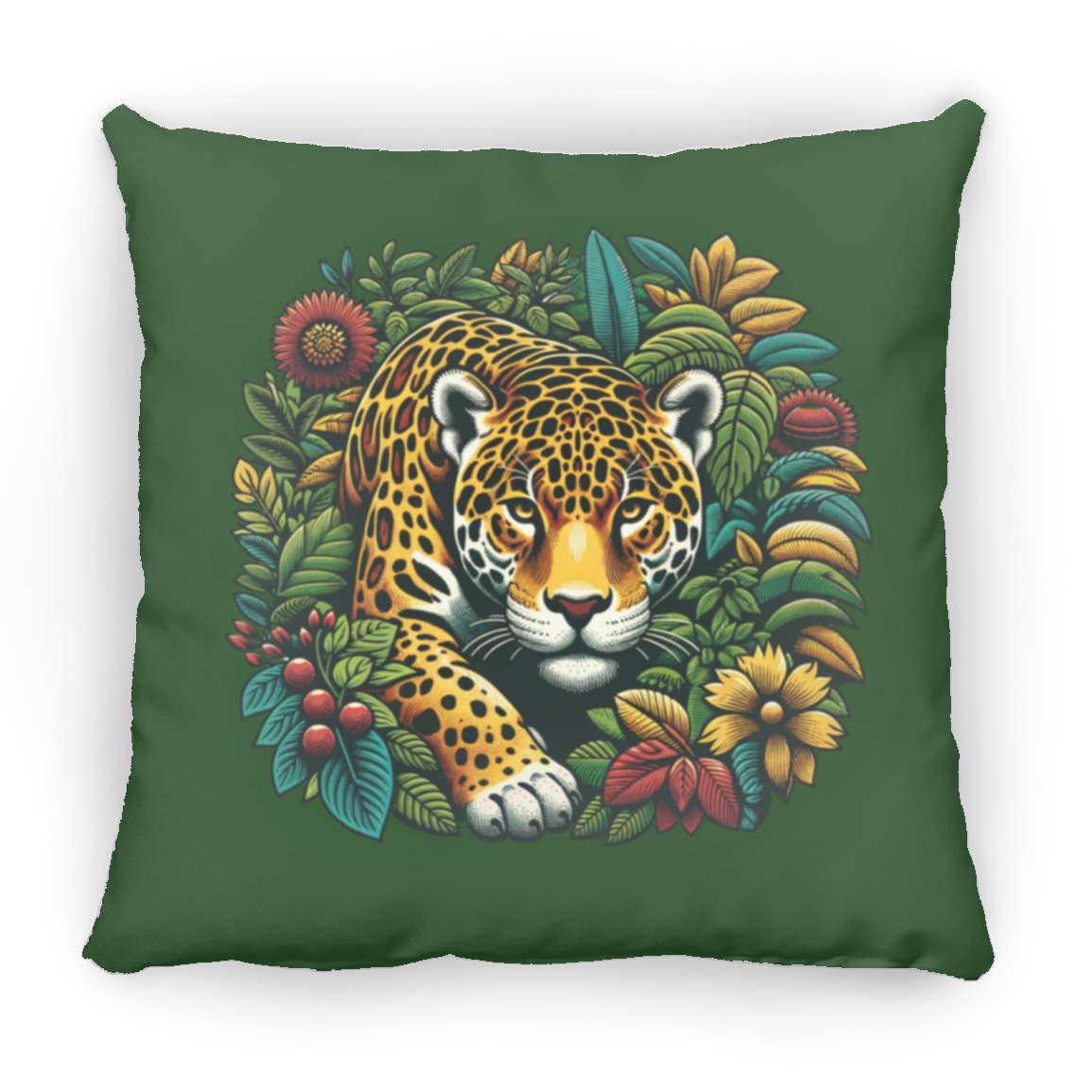 Jaguar in Bushes - Throw Pillows