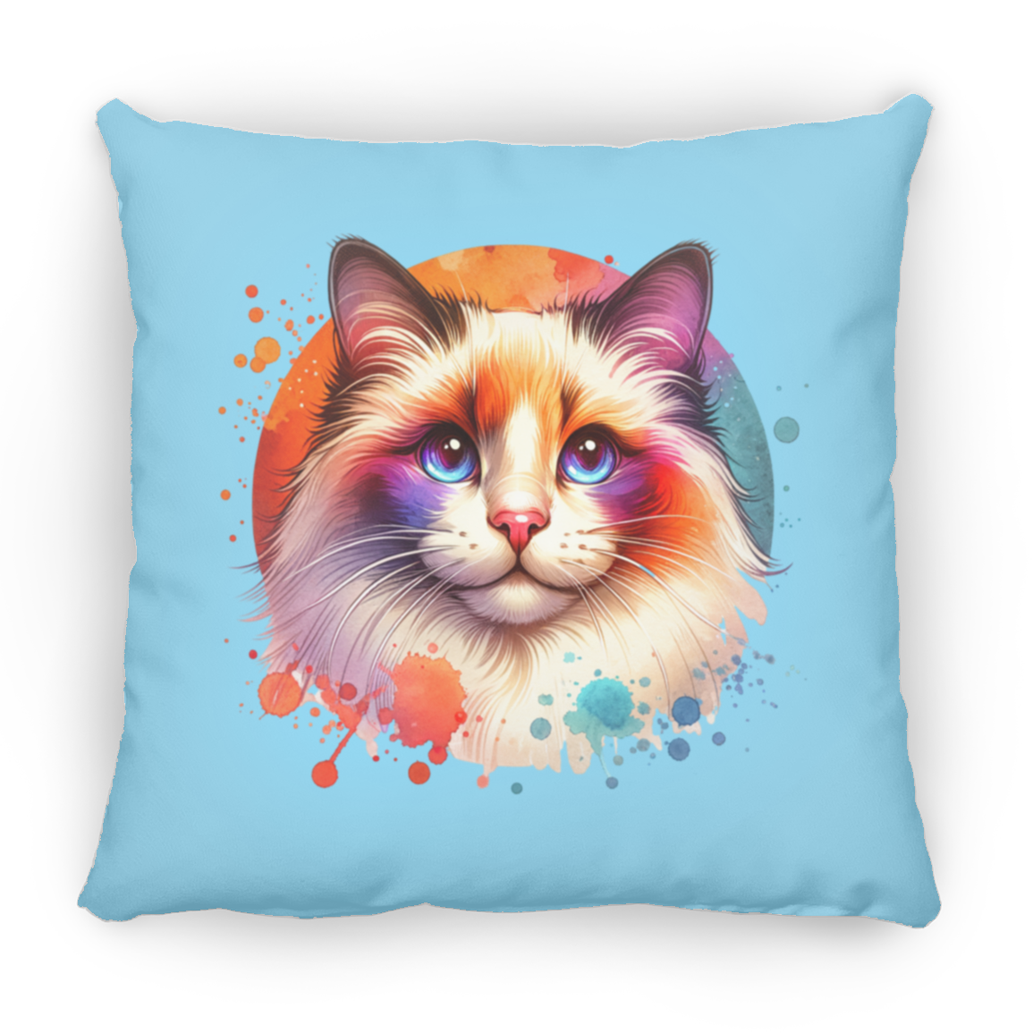Longhair Tortie Point Cat - Throw Pillows