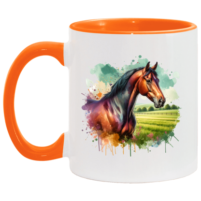 Bay Horse with Field - Mugs
