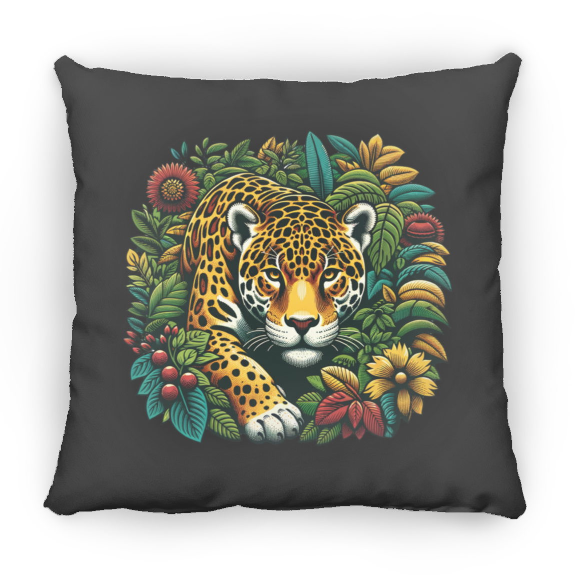 Jaguar in Bushes - Throw Pillows