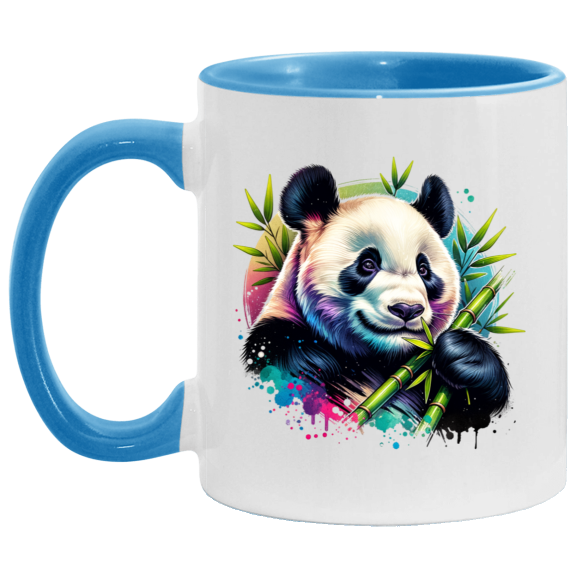 Bamboo Panda in Blue and Purple - Mugs