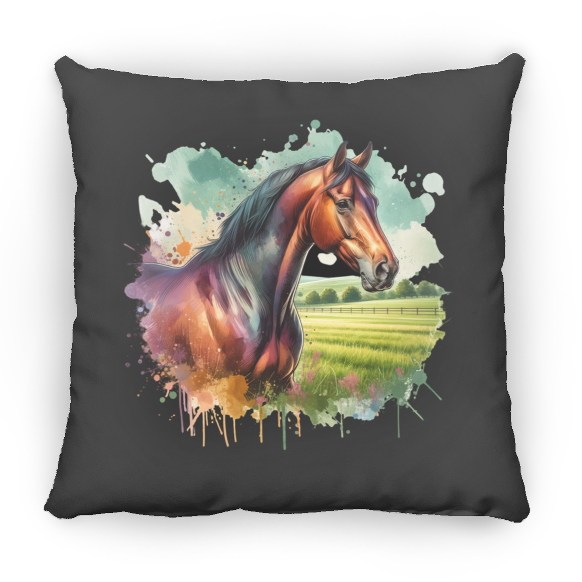 Bay Horse with Field - Pillows