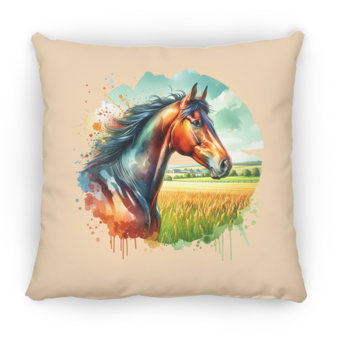 Bay Horse Portrait - Pillows