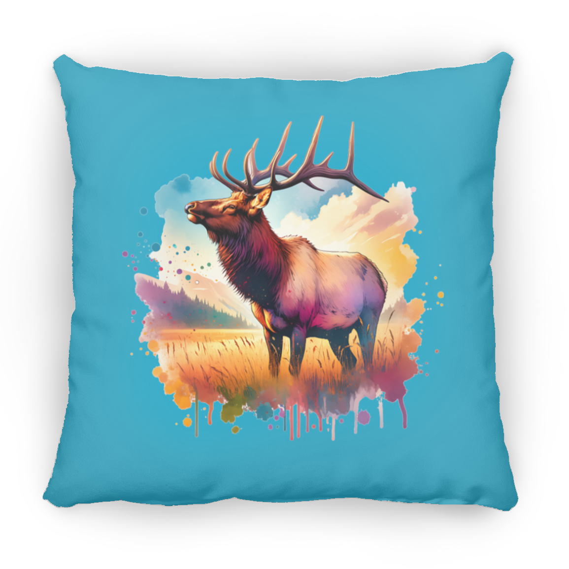 Roosevelt Elk in Field - Throw Pillows