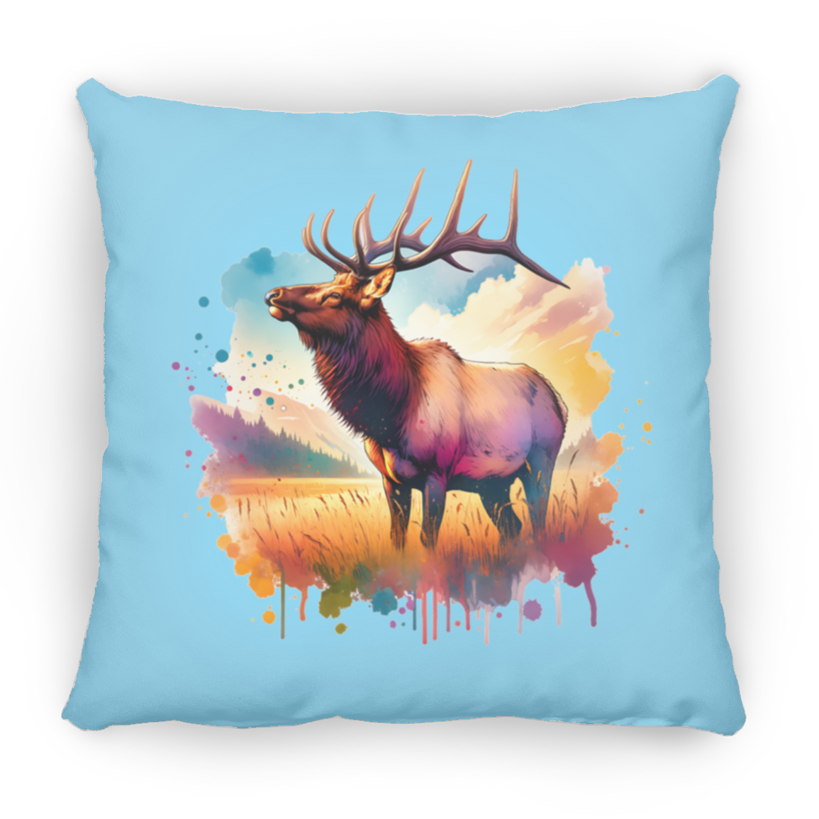 Roosevelt Elk in Field - Throw Pillows