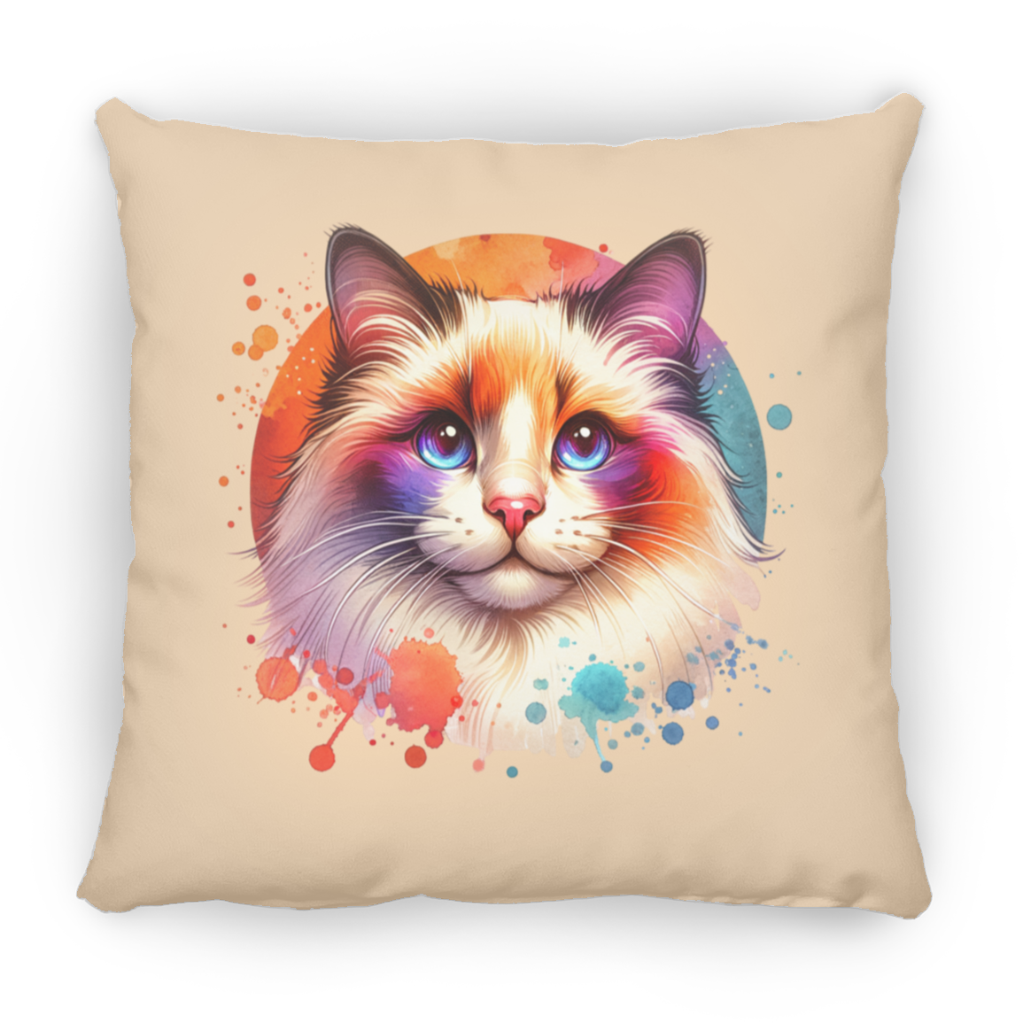 Longhair Tortie Point Cat - Throw Pillows