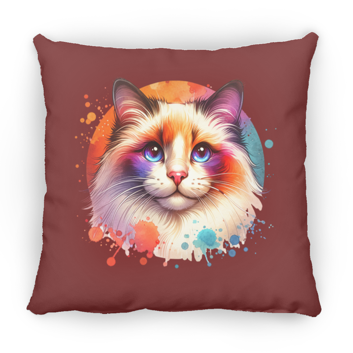 Longhair Tortie Point Cat - Throw Pillows