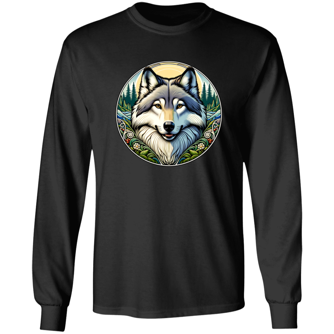Wolf Portrait, Art Nouveau Style - T-shirts, Hoodies and Sweatshirts