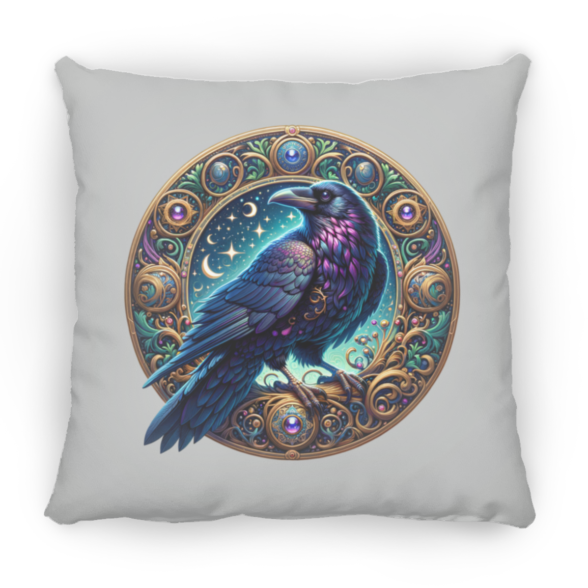 Raven Medallion - Throw Pillows