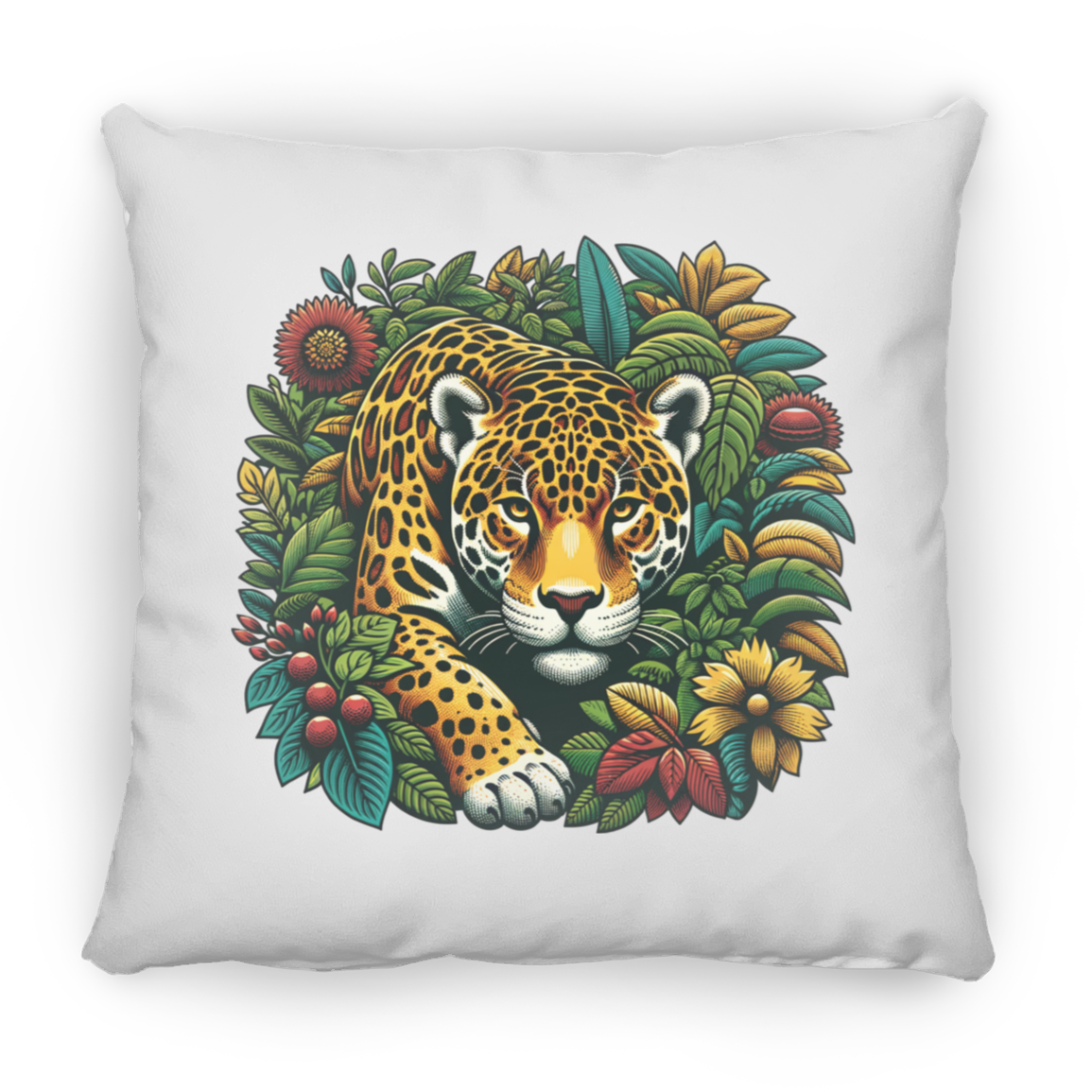 Jaguar in Bushes - Throw Pillows