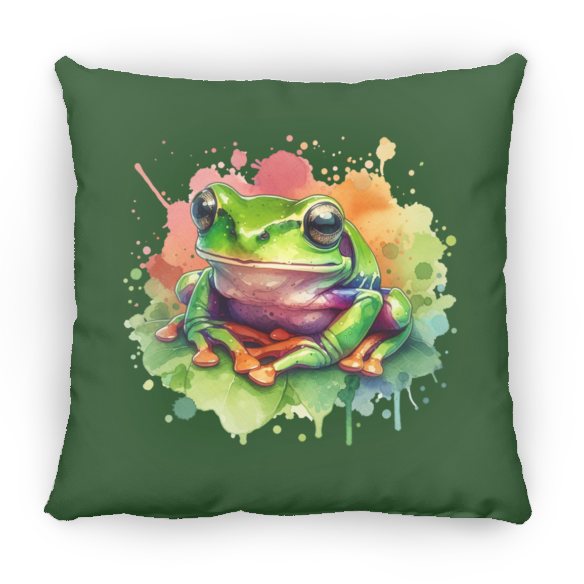 Watercolor Treefrog - Throw Pillows